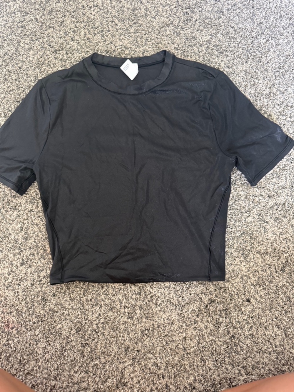 lululemon athletica Black Short-Sleeve Crop Top